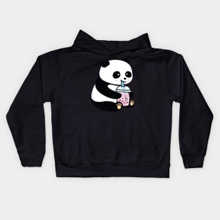 Kawaii Cute Anime Panda Otaku Japanese Bubble Boba Tea Kids Hoodie